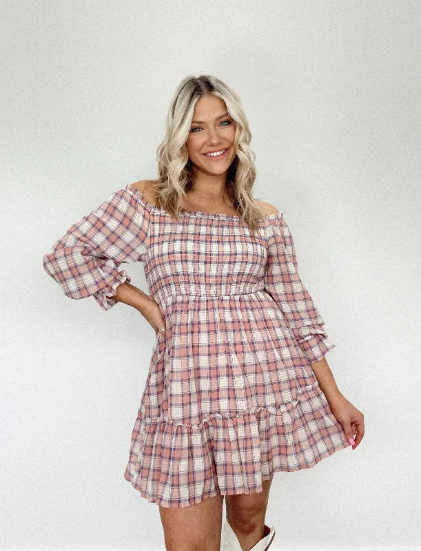 Own The Town Plaid Dress