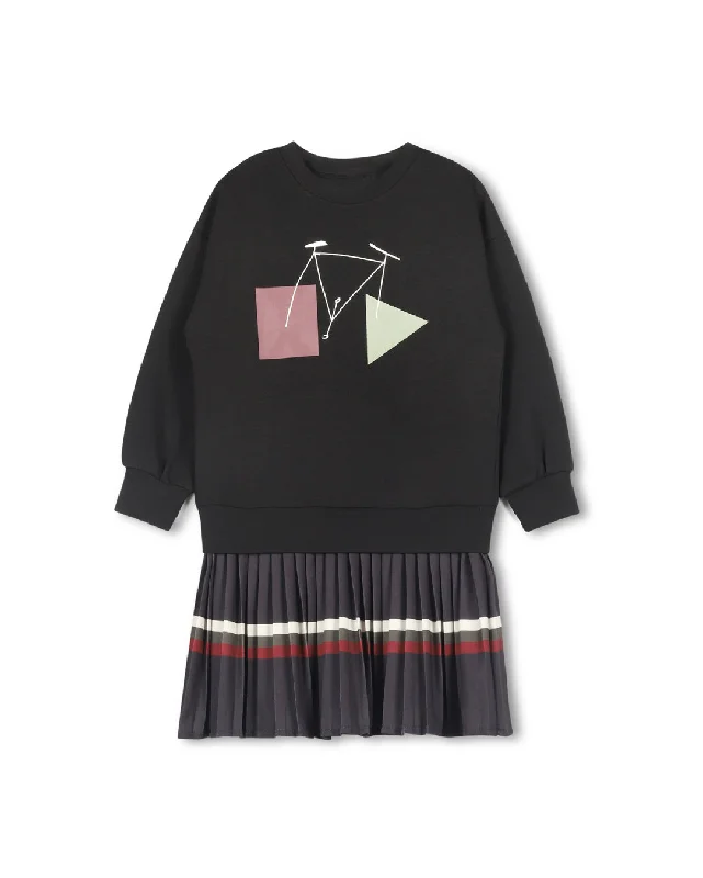 Alvin - Bike Sketch Scuba Sweatshirt Dress