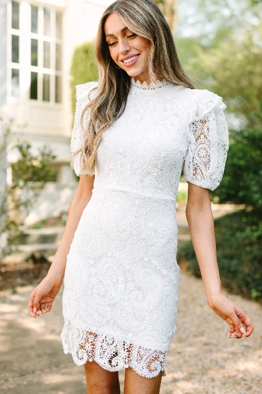 Count On You White Lace Dress