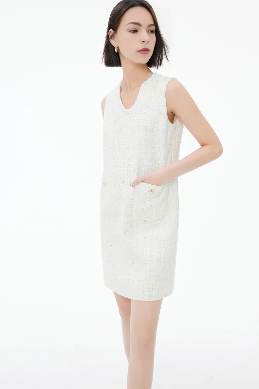 Graceful Chanel-inspired Little White Dress