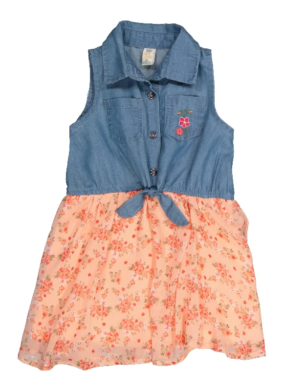 Toddler Girls Floral Chiffon Skater Dress