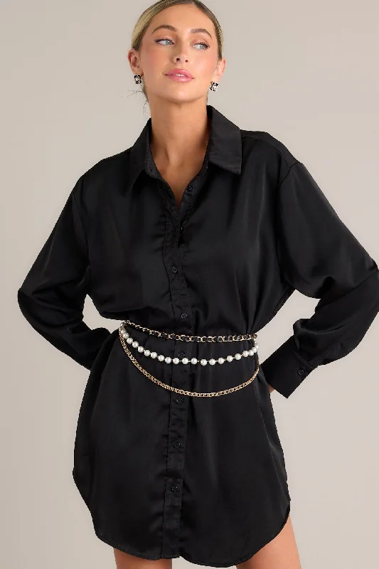 Remember That Time Black Long Sleeve Shirt Dress