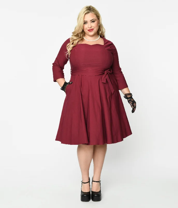 Wine Mira Swing Dress