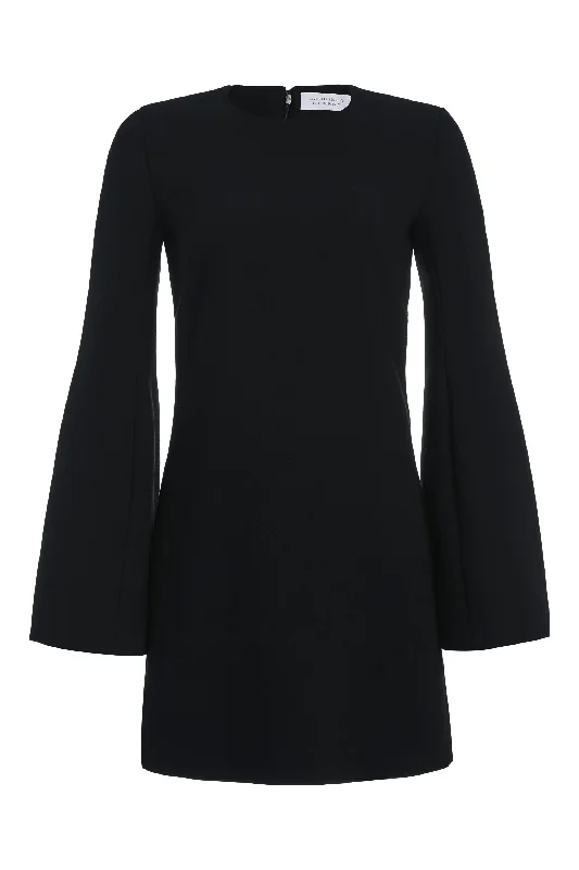 Shandon Tunic in Black Double Face Wool Crepe