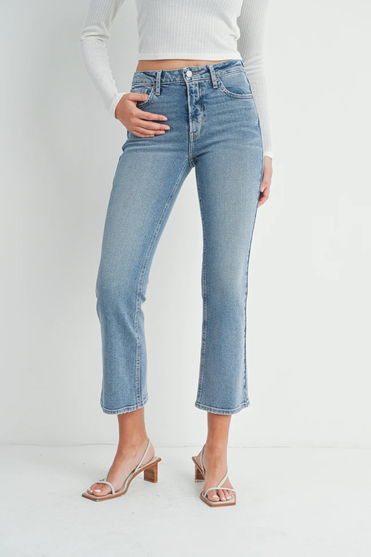 Just Black Slim Cropped Bootcut Jean