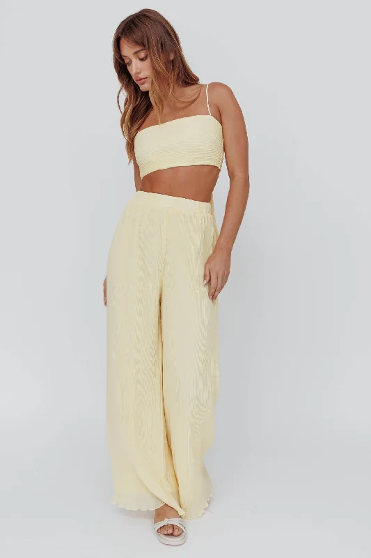 Light Energy Accordion Pleat Pants Lemon