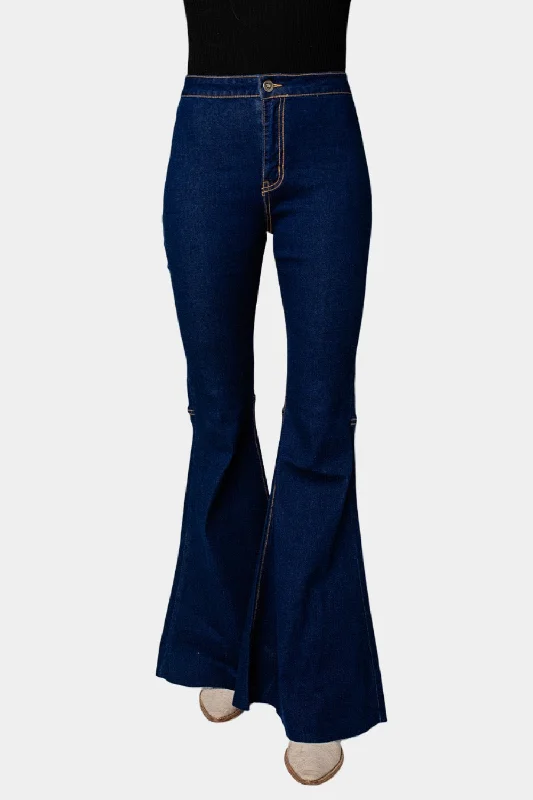 Moonshine High-Waisted Flare Jeans - Dark Wash