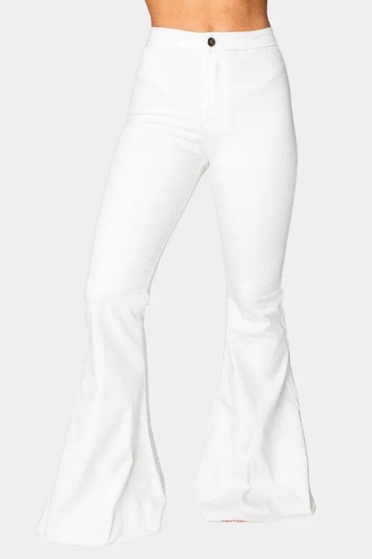 Moonshine High-Waisted Flare Jeans - White