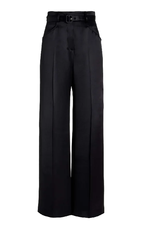 Norman Pant in Black Silk