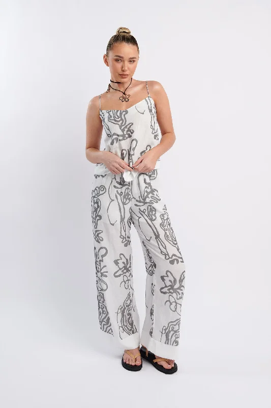 Oceania Long Pants Print White