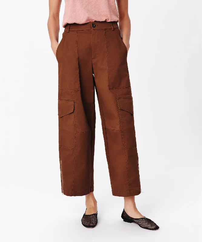 Cotton Twill Cargo Pant - Pecan Brown