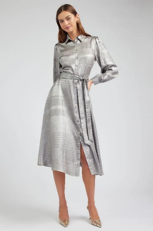 Metallic Buttondown Dress