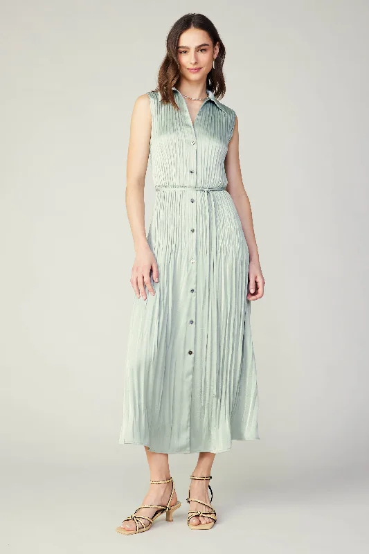 Plisse Buttondown Dress