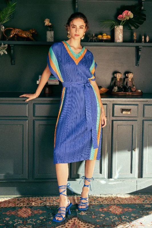 Pleated Border Kaftan Dress