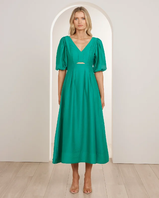 Clio Puff Sleeve Midi Dress