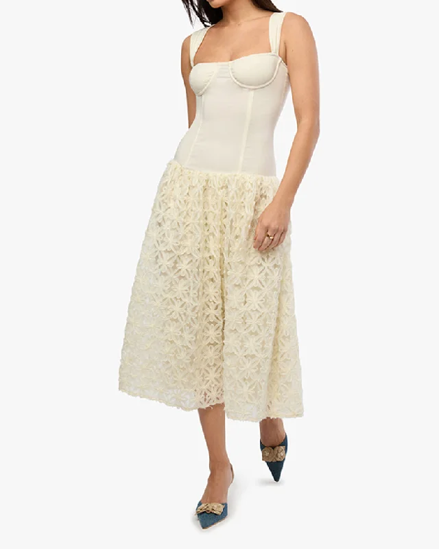 Corset Lace Skirt Midi Dress