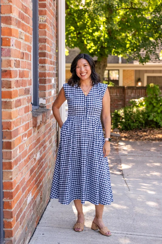 Jewel Button-Front Midi Dress