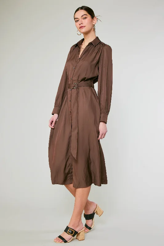 Belted Buttondown Shirt Dress