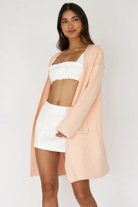 On Point Pocket Cardigan Pink