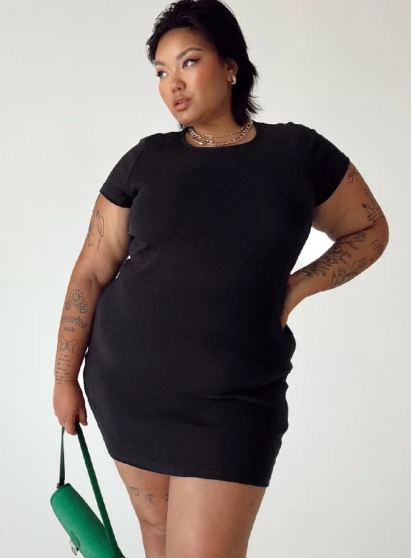 Classic Mini Dress Black Curve