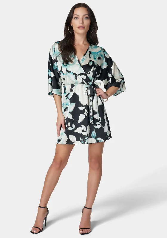 Printed Satin Kimono