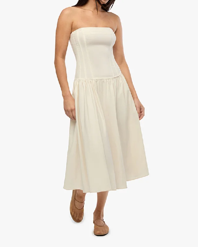 Strapless Corset Midi Dress