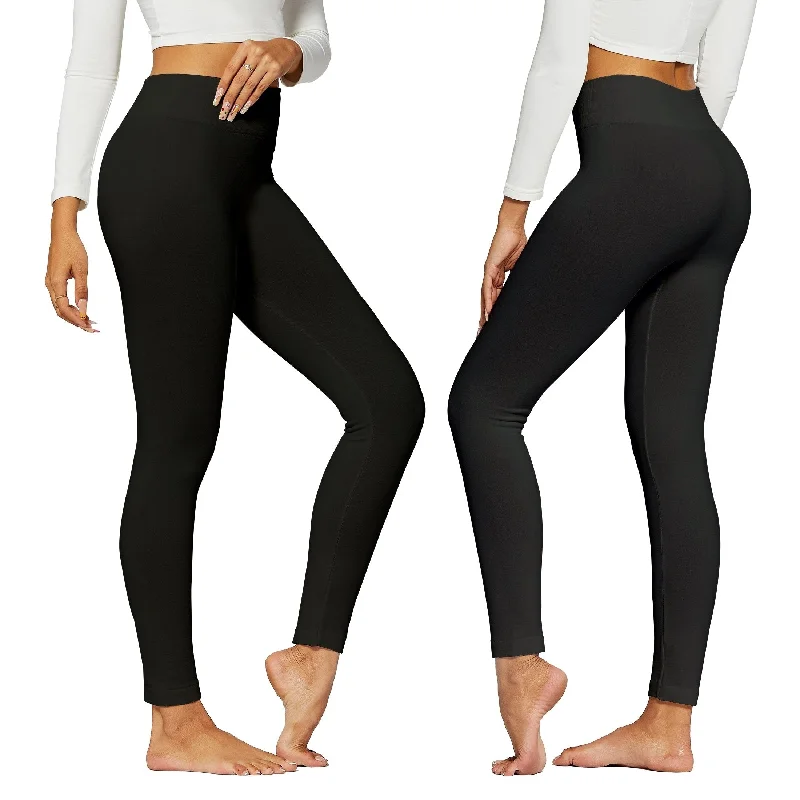 4Pack Womens HighWaist FleeceLined Leggings Plus Size Soft Stretchy Fabric