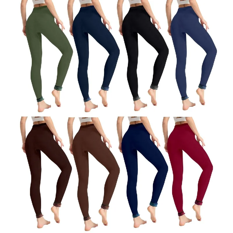 4Pack Womens Thermal Leggings Faux Lined High Waist Stretchy S2Xl Winter Wear