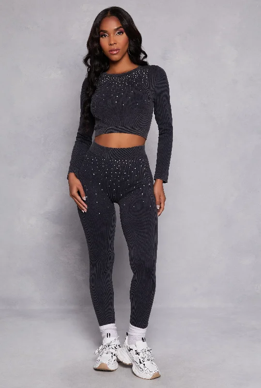 Seamless Rhinestone High Waisted Leggings