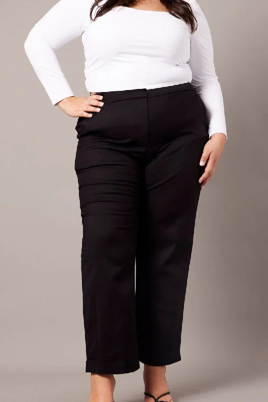 Black Slim Pants High Rise