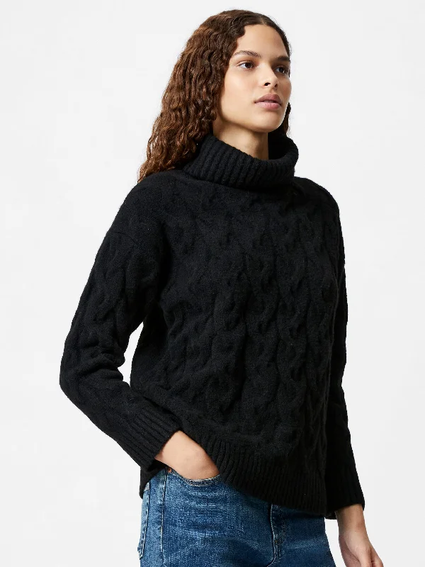 Cable Knit Roll Neck Jumper