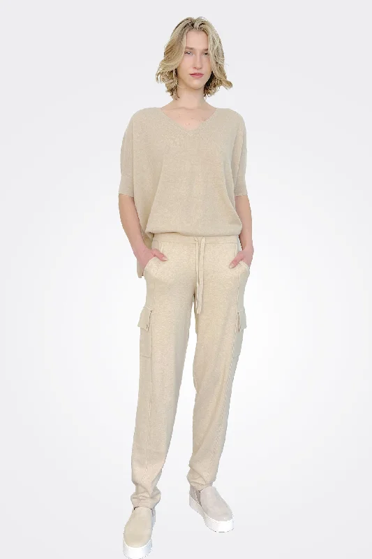 Cotton Cashmere Cargo Pant - Brown Sugar