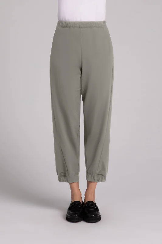 Fleece Back Jersey Half Cuff Jogger Pant | Taupe