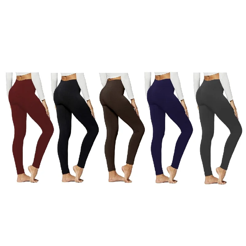 Fleece Lined Leggings Multipack HighWaisted Soft Stretchy Warm S4X Assorted Colors