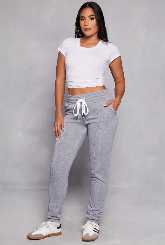 Double Drawstring Waist Pintuck Sweatpants