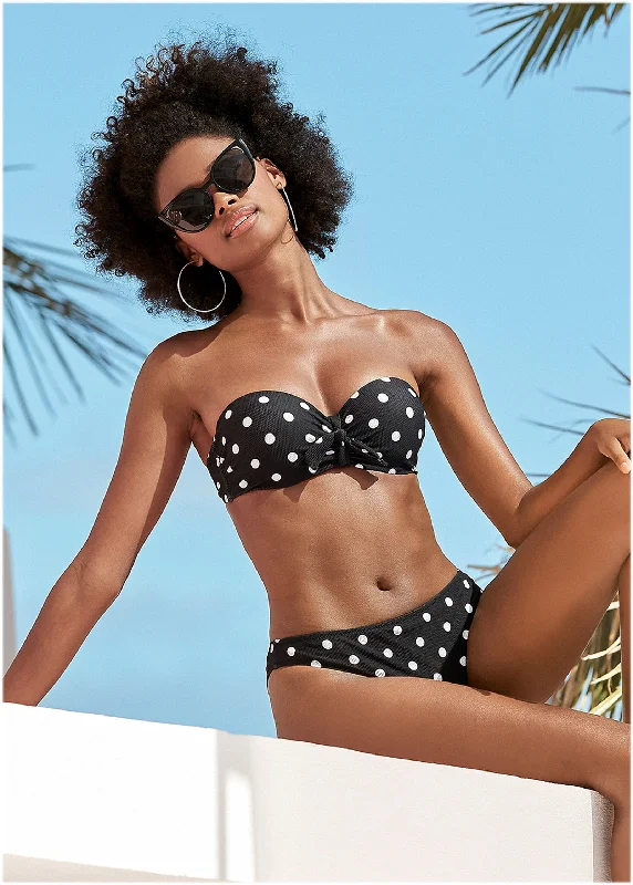 Low-Rise Bikini Bottom - Retro Dots