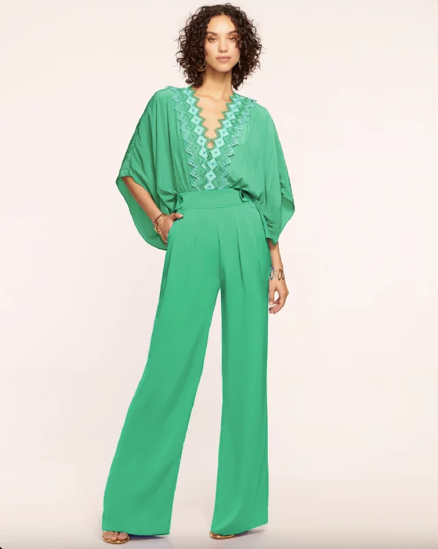 Leanna Wide Leg Pant - Sea Green