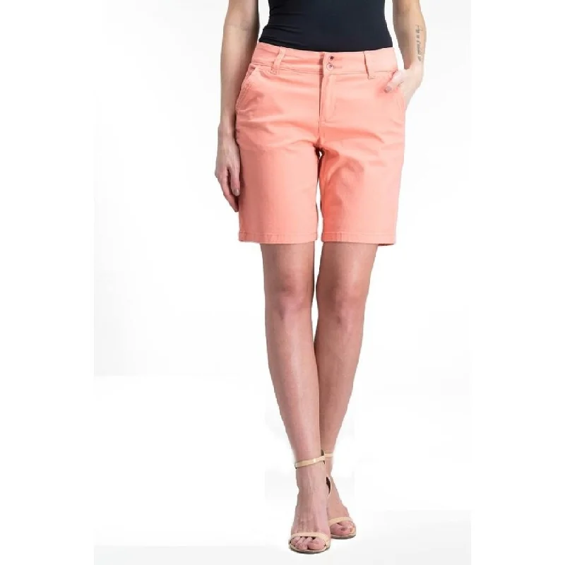 Lee Platinum Label Women's Tailored Chino Bermuda Shorts Coral Size 14 M