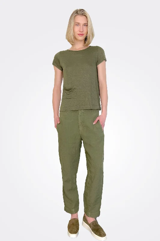 Linen Pocket Pants - Green