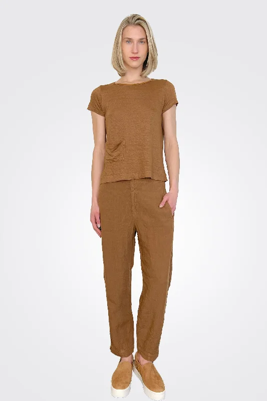 Linen Pocket Pants - Rust