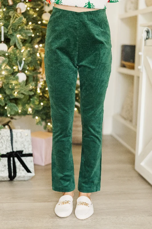 On Your Way Emerald Corduroy Pants