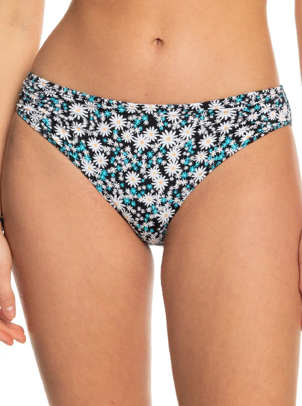 Printed Beach Classics Hipster Bikini Bottoms - Anthracite Cute Daisies