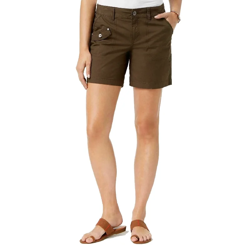 Style & Co Women's Cargo Shorts Deep Moss Size 14 - Green