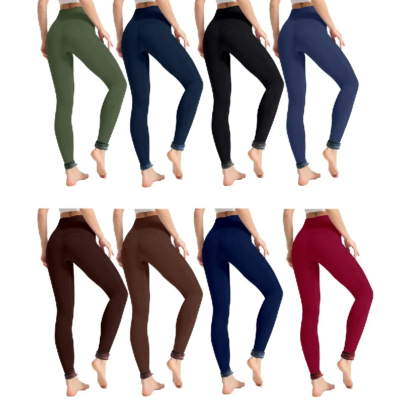 Womens Winter Thermal Leggings 3Pack Faux Lined High Waist Comfortable Stretch